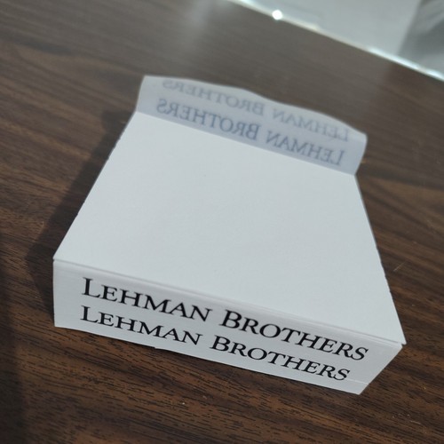 Lehman brothers sticky - sticky, note